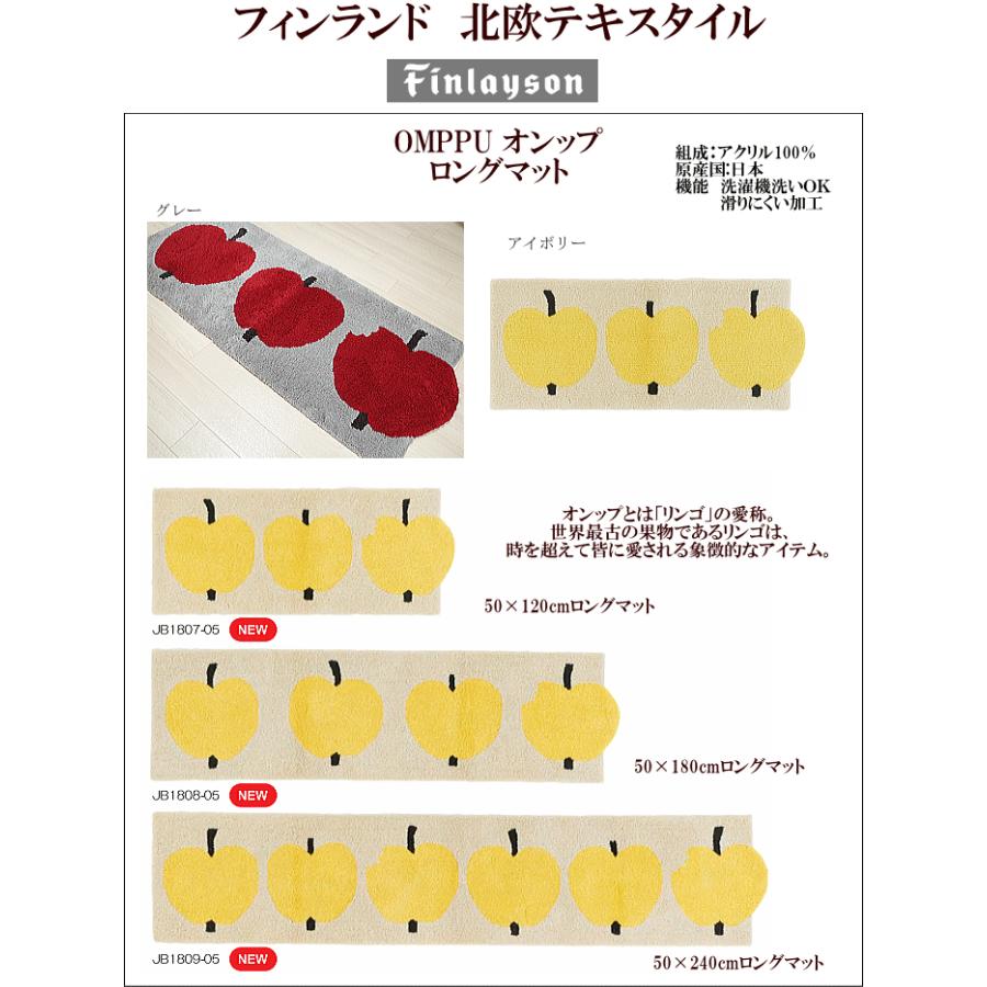 北欧ブランド　フィンレイソン　オンップ キッチンマット　サイズ約50×180cm マット　ロングマット　ベッドサイドマット　洗えます_1