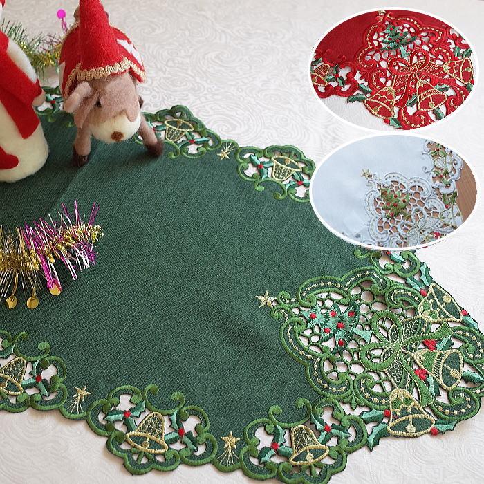 クリスマス テーブルセンター サイズ約40×75cm オーナメントベル柄