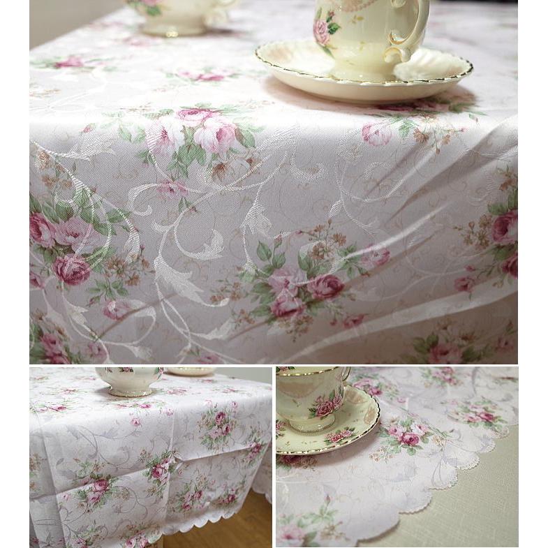 テーブルクロス ローズ柄 バラのデザイン サイズ約135×180cm 4人掛けの