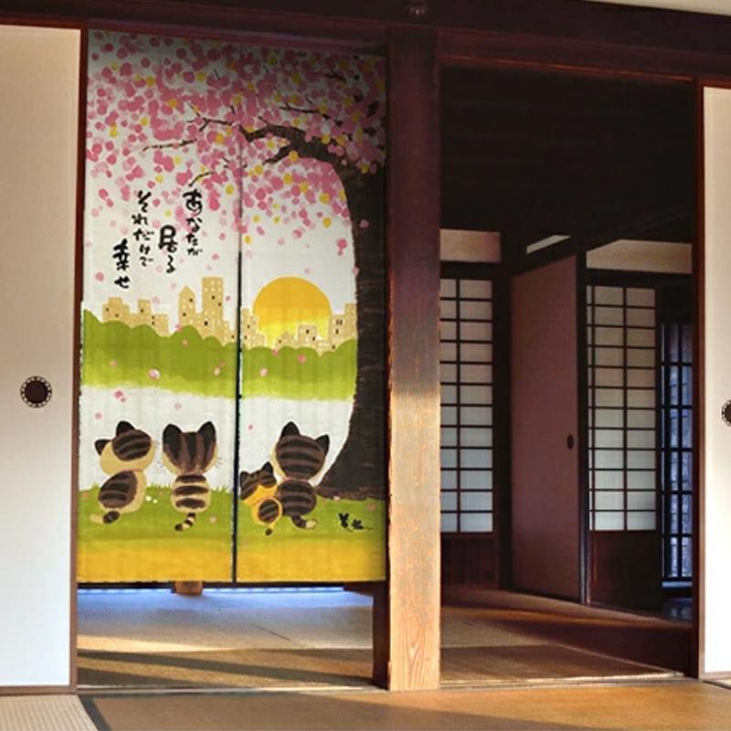 春夏クーポン実施中 のれん 暖簾 桜 間仕切り 85×150 幸せ桜 和風 和