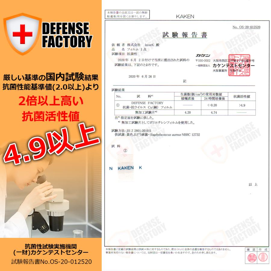 国内試験　抗菌・抗ウィルス Cu(銅) 抗菌フィルム 抗菌シート 非接着式 20cm×30cm 1枚入 |  | 03