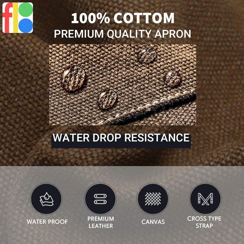 男女兼用 ワークエプロン キャンパス生地 ロングエプロン サロンエプロン  カフェエプロン キッチンエプロン おしゃれ X型 クロスバック 無地 |  | 02