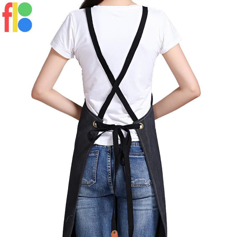 男女兼用 ワークエプロン キャンパス生地 ロングエプロン サロンエプロン  カフェエプロン キッチンエプロン おしゃれ X型 クロスバック 無地 |  | 04