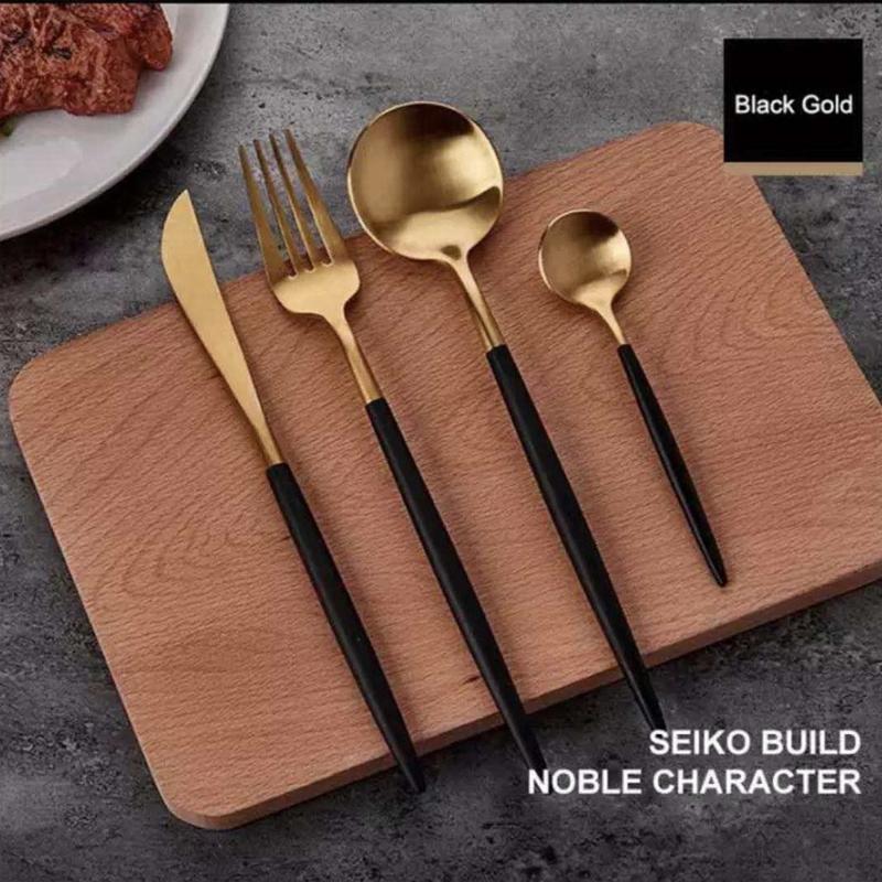 カトラリーセット クチボール風 おしゃれ ステンレス 北欧  ゴールド スプーン フォーク ナイフ デザートスプーン 食器 インスタ映え 来客用　 |  | 03