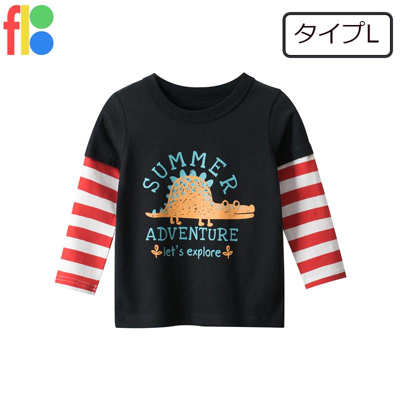 送料無料 長袖Tシャツ ロンT トップス 子供服 キッズ 男の子 女の子 ジュニア プリント 恐竜 ダイナソー カジュアル シンプル 保育園 幼稚園 入園 |  | 12