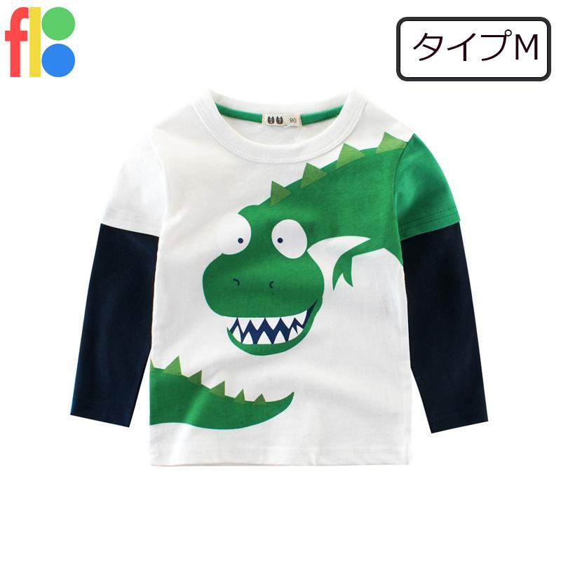 送料無料 長袖Tシャツ ロンT トップス 子供服 キッズ 男の子 女の子 ジュニア プリント 恐竜 ダイナソー カジュアル シンプル 保育園 幼稚園 入園 |  | 13