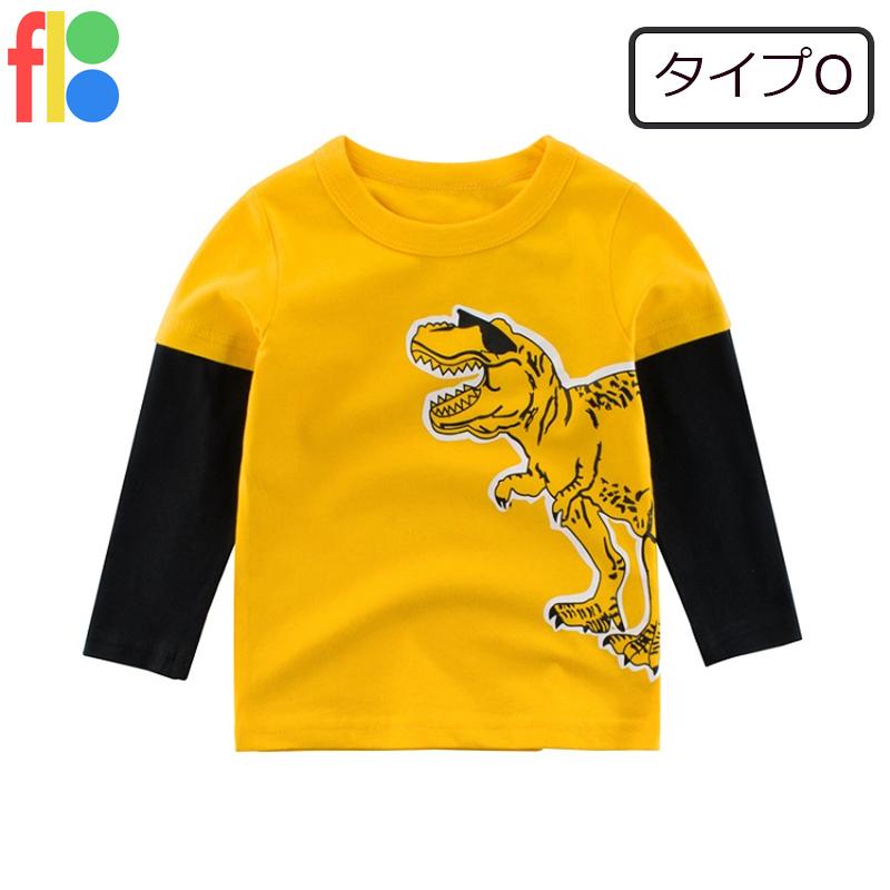 送料無料 長袖Tシャツ ロンT トップス 子供服 キッズ 男の子 女の子 ジュニア プリント 恐竜 ダイナソー カジュアル シンプル 保育園 幼稚園 入園｜interk-select｜16