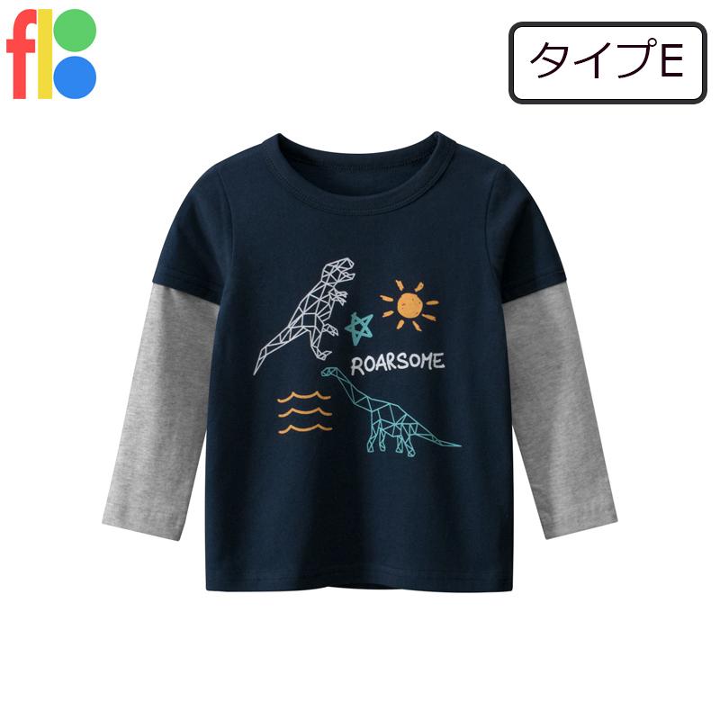 送料無料 長袖Tシャツ ロンT トップス 子供服 キッズ 男の子 女の子 ジュニア プリント 恐竜 ダイナソー カジュアル シンプル 保育園 幼稚園 入園｜interk-select｜06