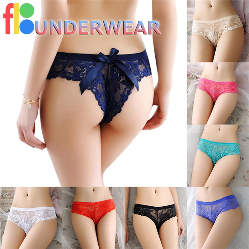 floo 女子力アップ 女性用 おしゃれ  ショーツ レディース セクシー リボン 下着 レース 花柄 シースルー パンツ | 