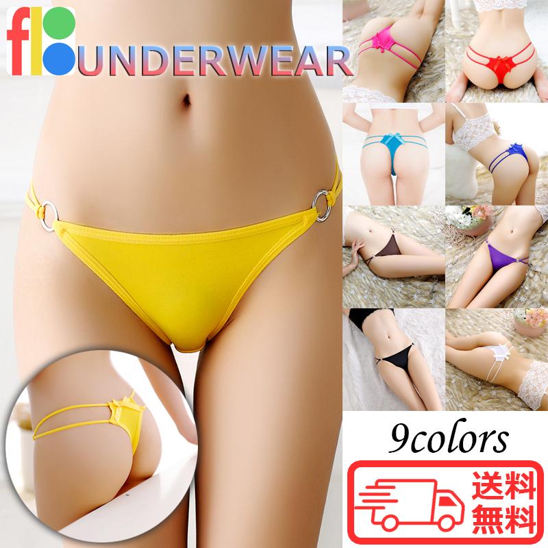 floo 女子力アップ 女性用 おしゃれ Ｔバック ショーツ レディース セクシー リボン 下着 レース 花柄 シースルー パンツ | 