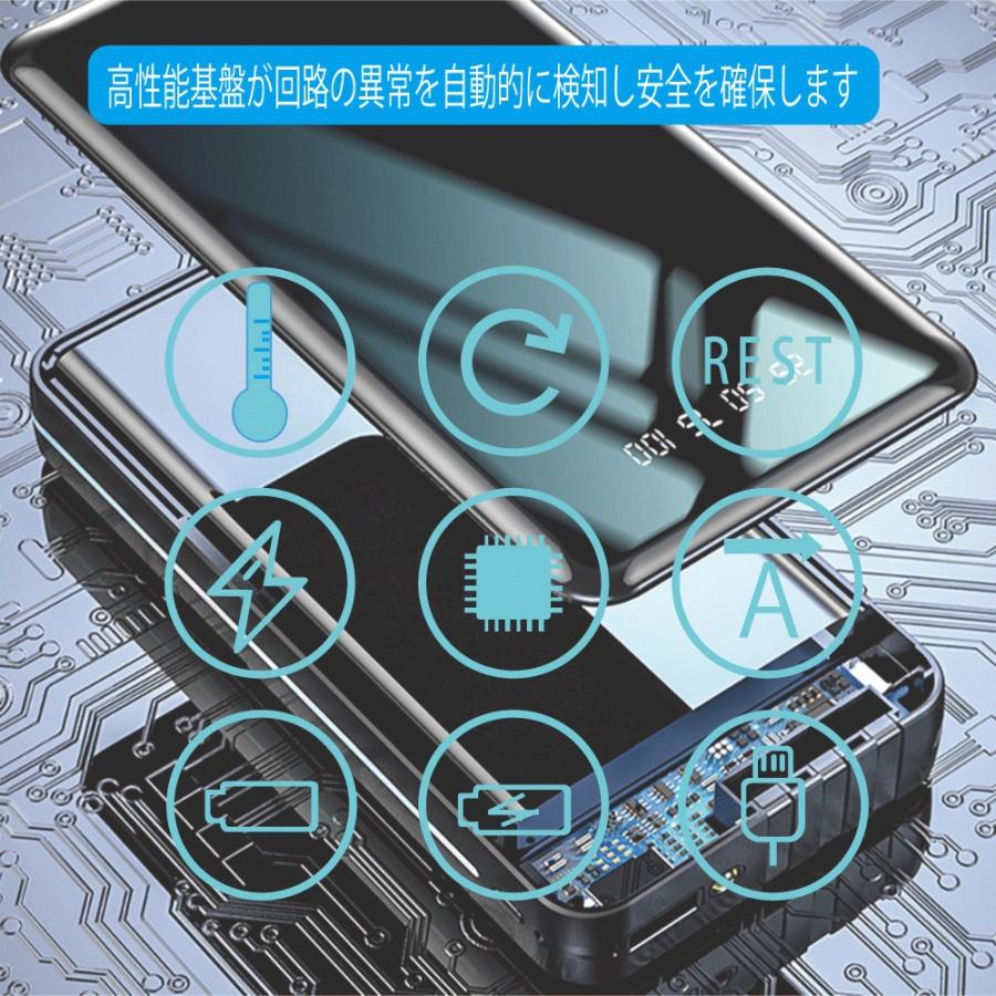 モバイルバッテリー 20000mAh iPhone17 大容量  軽量  Type-C android USB 安全 PSE 内蔵ケーブル スマートフォン LEDライト 4台同時充電可能 防災グッズ |  | 12