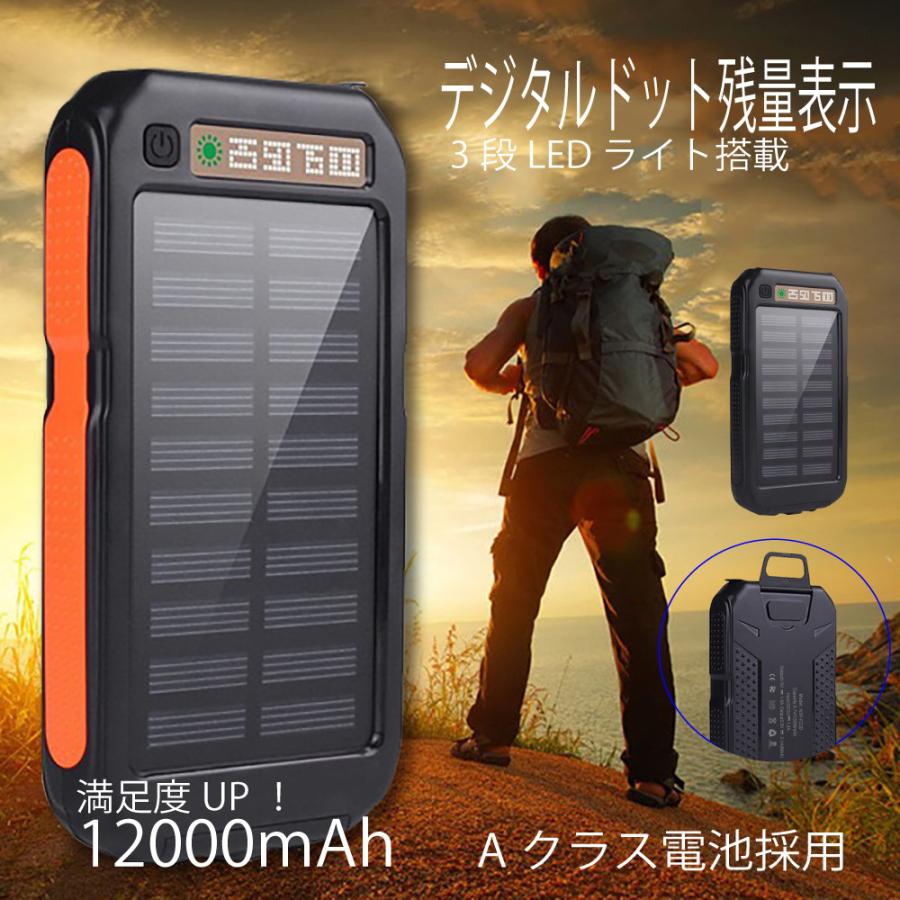 モバイルバッテリー 大容量 軽量 12000mAh 充電器 小型 防水 iphone17
