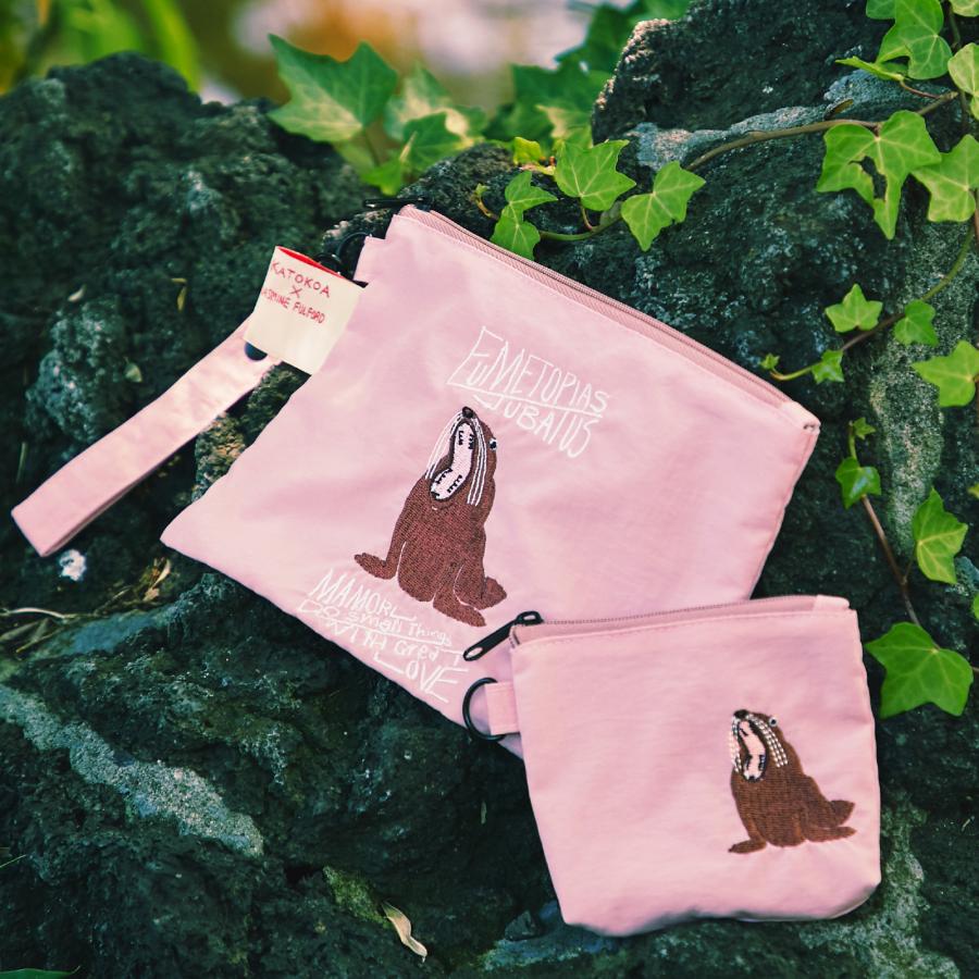 2連ポーチ トド ピンク KATOKOA mamoru カトコアマモル ポーチ