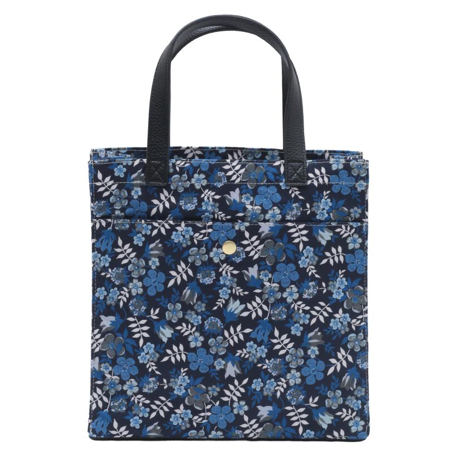 familiar リバティトートバッグ Mサイズ ネイビー スクエアミニトートバッグ Liberty リバティプリント バッグ トート