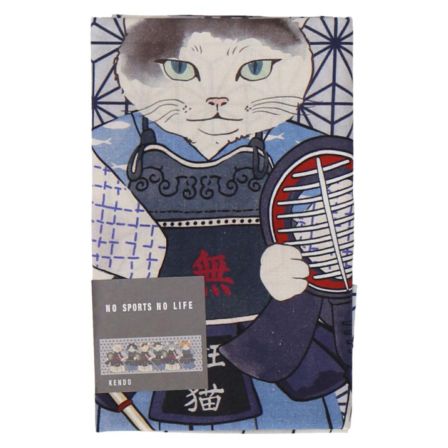 NO SPORTS LIFE 手ぬぐい 剣道 スポーツ タオル 猫 ネコ プレゼント