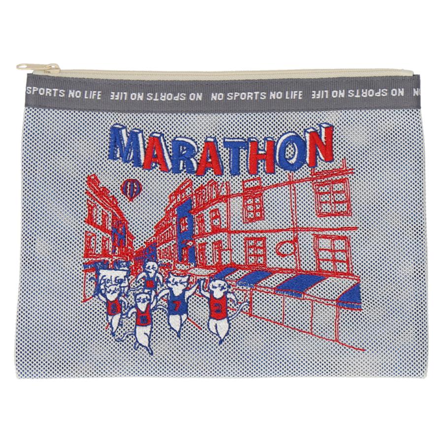 NO SPORTS LIFE メッシュポーチ マラソン スポーツ ポーチ 猫 ネコ