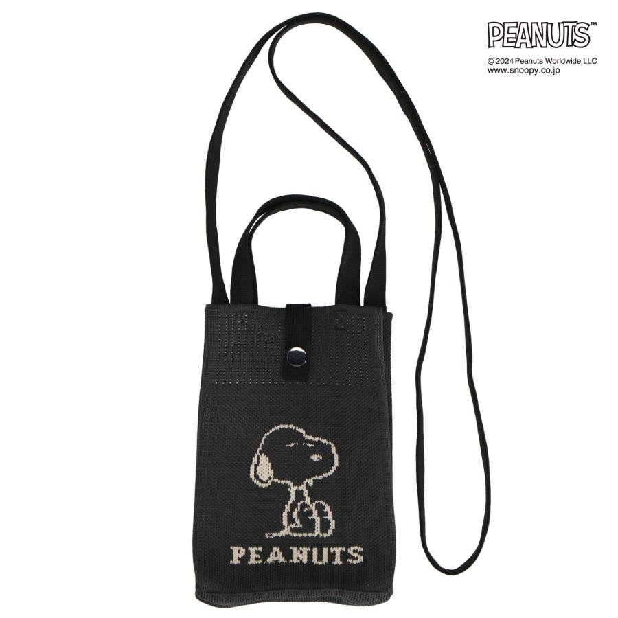 PEANUTS ニットショルダーバッグ ブラック ピーナッツ スヌーピー
