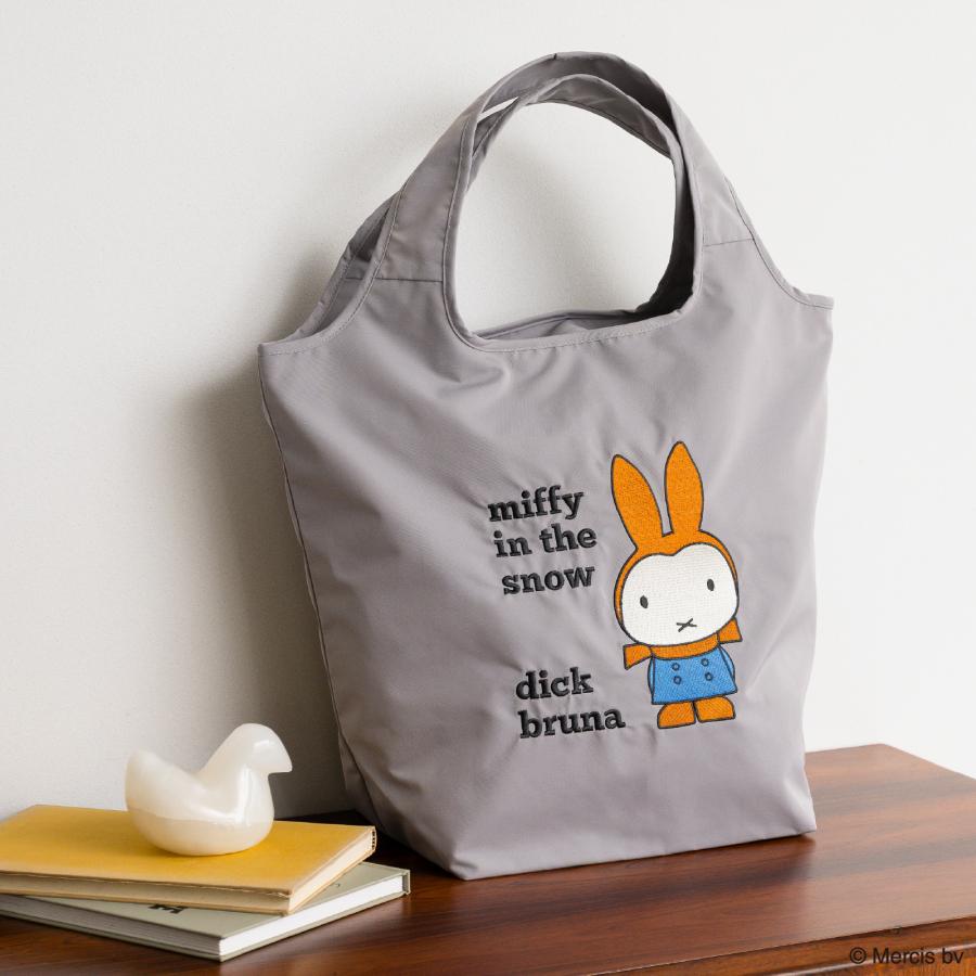 刺繍バッグ グレー miffy ミッフィー トートバッグ サブバッグ 刺しゅう プレゼント ギフト 新作