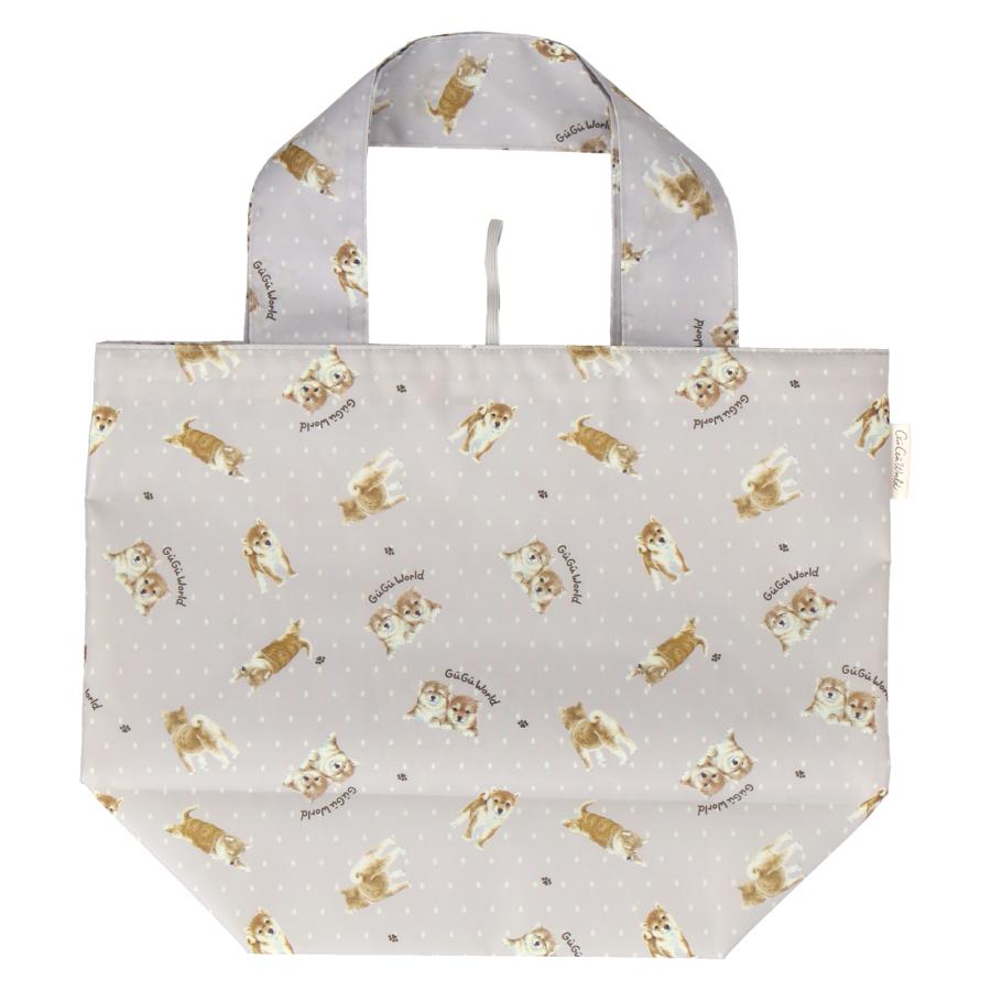 折りたたみバッグ M ライトグレー 犬 ネコ GUGU WORLD グーグー
