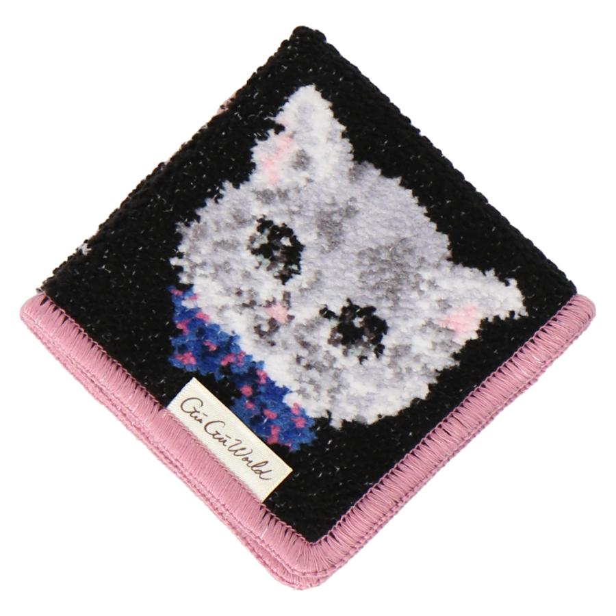 シェニール織 ハンカチ 犬 ネコ プードル GUGU WORLD グーグーワールド