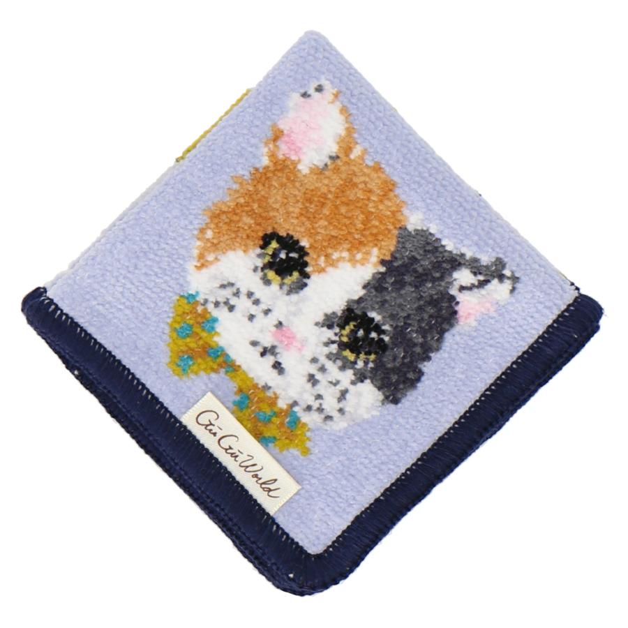 シェニール織 ハンカチ 犬 ネコ プードル GUGU WORLD グーグーワールド