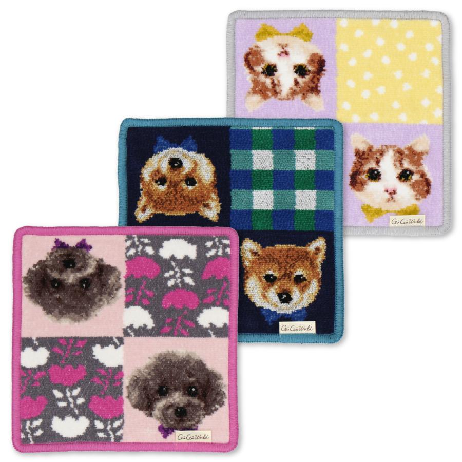 シェニール織ハンカチ イヌ ネコ GUGU WORLD グーグーワールド 犬 猫