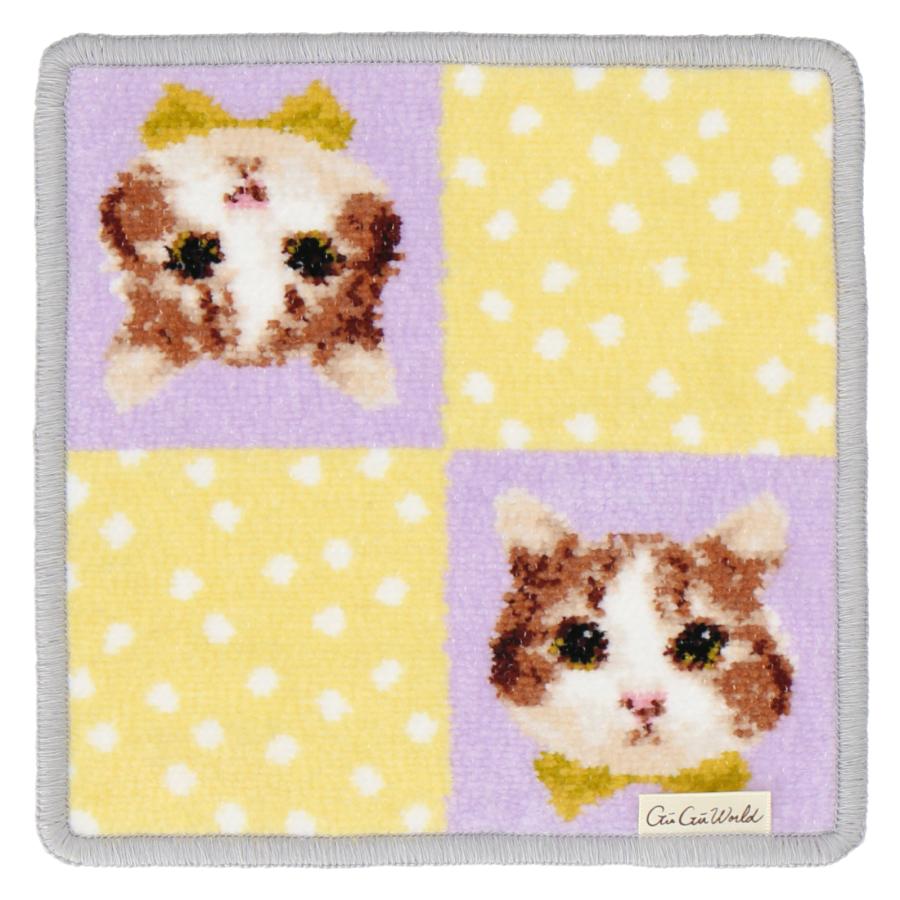 シェニール織ハンカチ イヌ ネコ GUGU WORLD グーグーワールド 犬 猫
