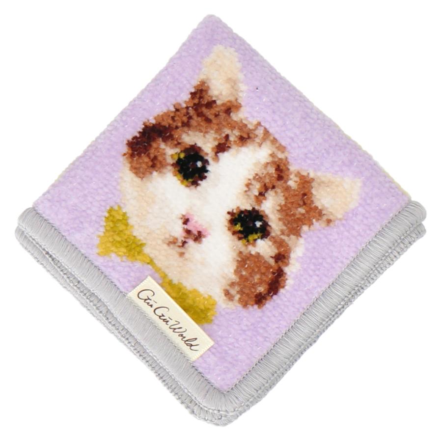 シェニール織ハンカチ イヌ ネコ GUGU WORLD グーグーワールド 犬 猫