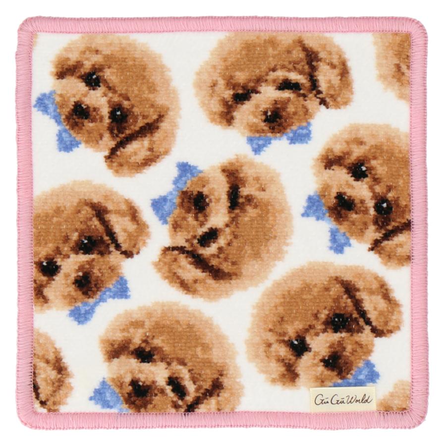 シェニール織ハンカチ トイプードル リボン GUGU WORLD グーグー