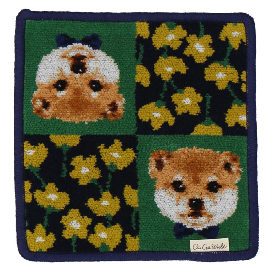 シェニール織ハンカチ 柴犬 トイプードル ポメラニアン GUGU WORLD