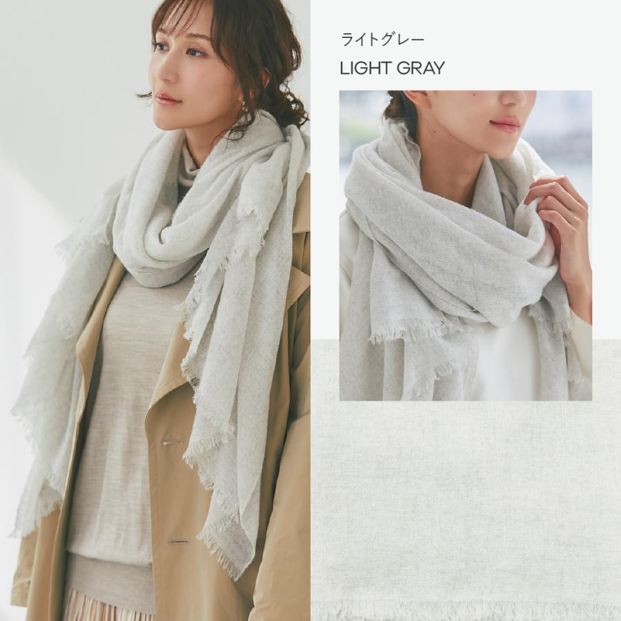 新品未使用　mal レレレさん　カシミヤ100% ストール グレー カシミヤ 100% 大判 ストール チェック柄 60×200cm ライングレー