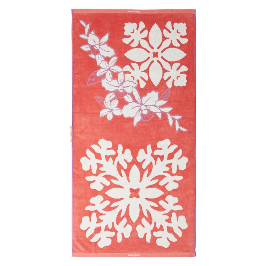 ハワイアンキルト大判、ウル素材、キャッシーマム2点セット キャシーマム バスタオル 60cm×120cm ハワイアンキルト柄