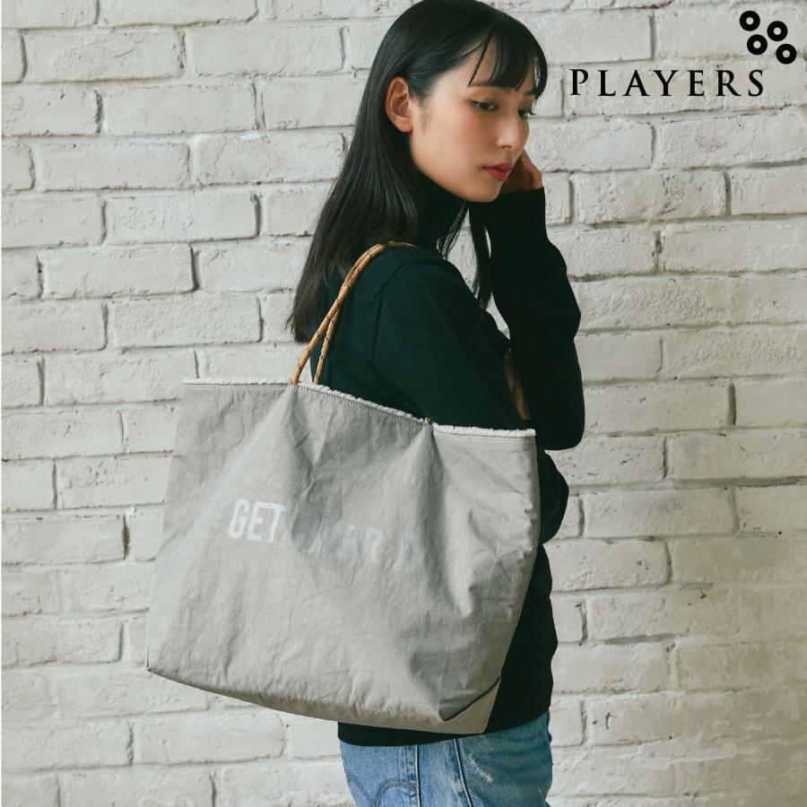 Players プレイヤーズ プレイヤーズ ボアリバーシブルトートM グレージュ PLAYERS