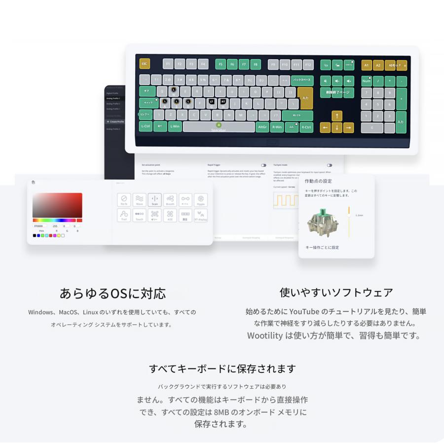Wooting 60HE+ ゲーミングキーボード カスタマイズ自在な