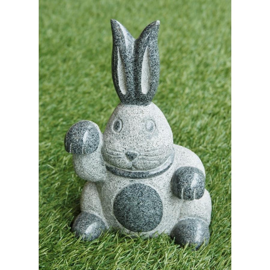 インターロックヤフー店 オーナメント オブジェ Diy 工具 お墓に笑顔を かわいい石のうさぎさん グレー 小 V9300 107
