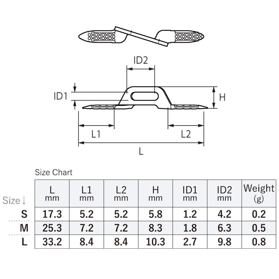チタンフックキーパー T-HKM-S T-HKM-M T-HKM-L Tカラー ブリッジ構造