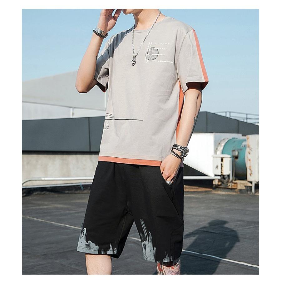 メンズ Tシャツ ハーフパンツ 上下セット カットソー 半袖 短パン セットアップ 無地 カジュアル 夏 夏新作 Jg065 Intertech1ヤフーショッピング店 通販 Yahoo ショッピング