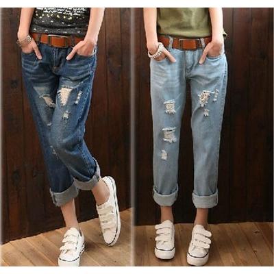 デニムパンツ オルチャン 21 ライトウォッシュ ボーイフレンドデニム ダメージジーンズ ジーパン クラッシュ ロールアップ レディース ボトムス Lx303 Intertech1ヤフーショッピング店 通販 Yahoo ショッピング