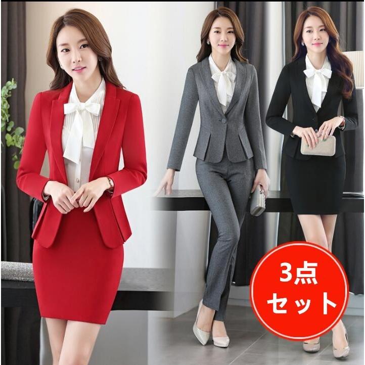 パンツスーツセット 3点セットレディーススカートスーツセット 通勤ol 事務服 長袖スーツ オフィス ビジネス 入学式 卒業式 大きいサイズ4色 Ml 344 Intertech1ヤフーショッピング店 通販 Yahoo ショッピング