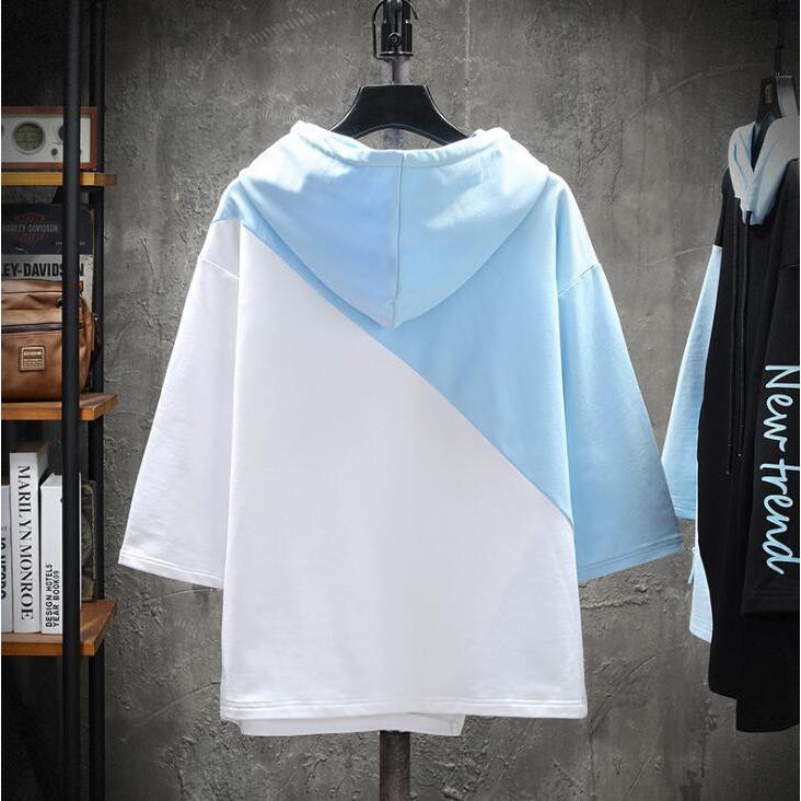 七分袖パーカー メンズ 夏 スウェット 半袖パーカー 訳あり品送料無料 フード トップス 夏服 おしゃれ 涼しい ルームウェア 無地 大きいサイズ 部屋着 薄手 メンズファッション