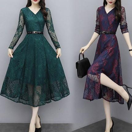 ワンピース レディース きれいめ 結婚式 ドレス レースワンピース ベルトなし 長袖 Aライン パーティードレス 上品 フォーマル ママワンピース 40代50代 Tokyoplenza 192 Intertech1ヤフーショッピング店 通販 Yahoo ショッピング