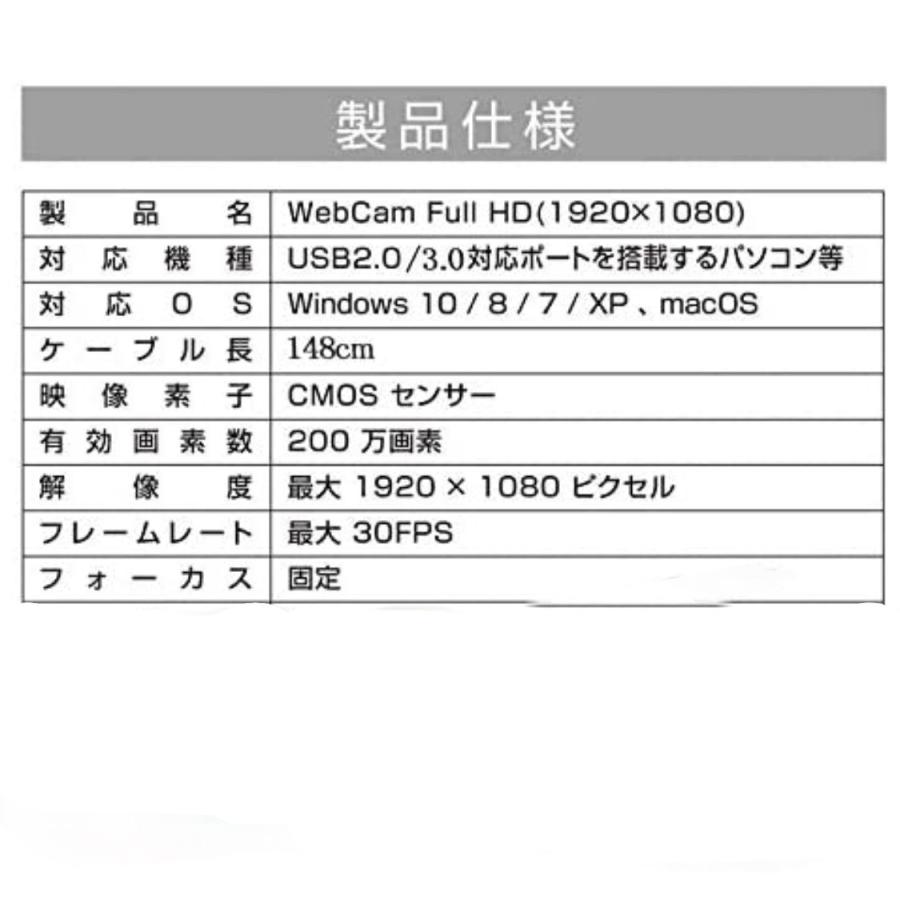 ウェブカメラ webカメラ 1080P 200万画素  マイク テレワーク　高画質　マイク付き　スタンド |  | 05