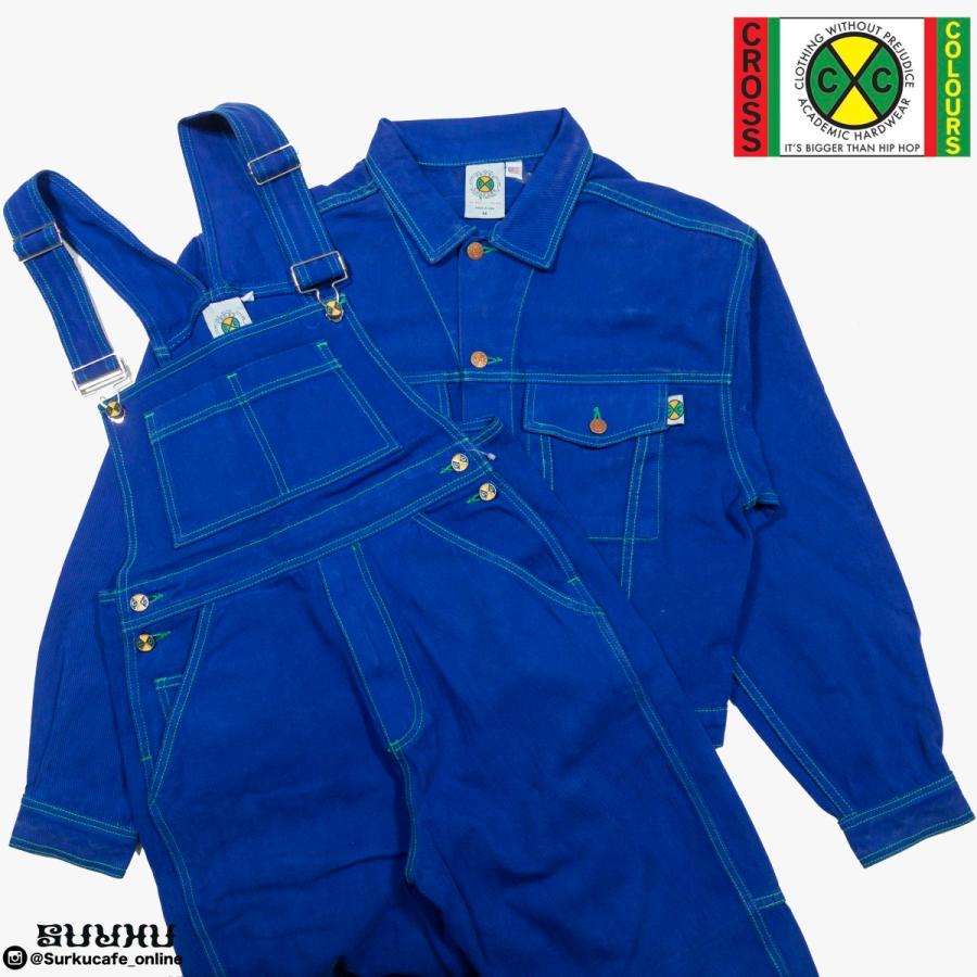CROSS COLOURS CHEER DENIM OVERALL [cobalt blue] : Surku Cafe