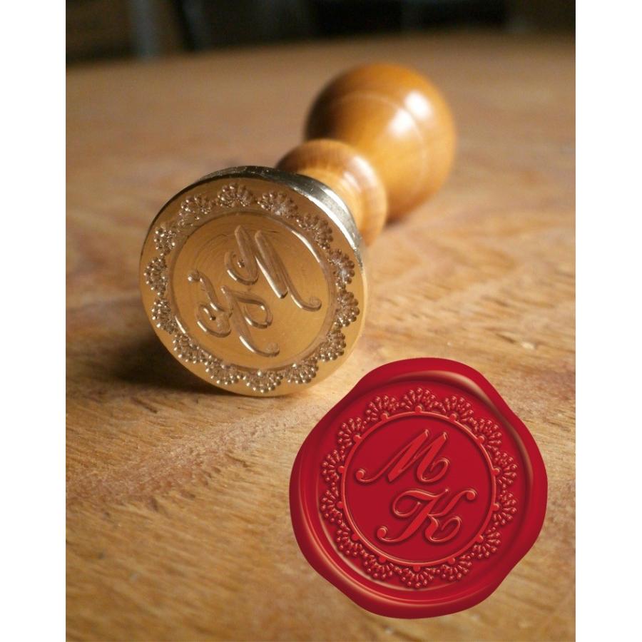 シーリングスタンプ イニシャル2文字 Rm014 直径25ミリ セミオーダー 木製ハンドル付 Intique 通販 Yahoo ショッピング