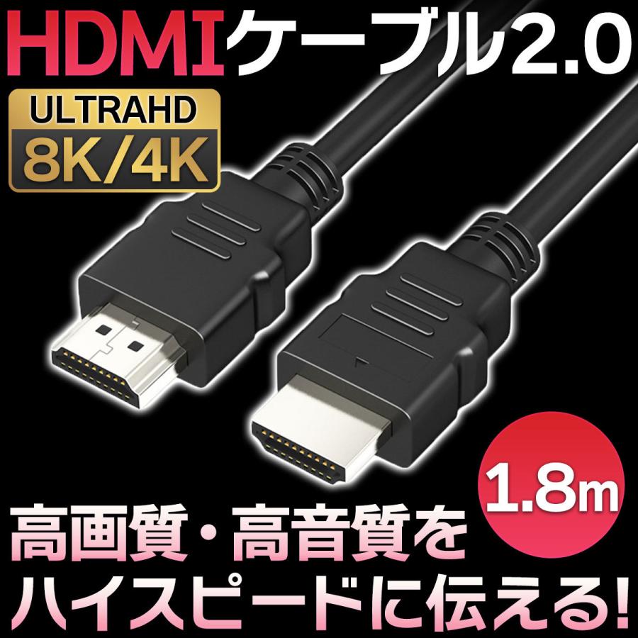 最高品質の HDMI ケーブル 1メートル 高性能 高画質 ハイスピード OD5.5ブラック