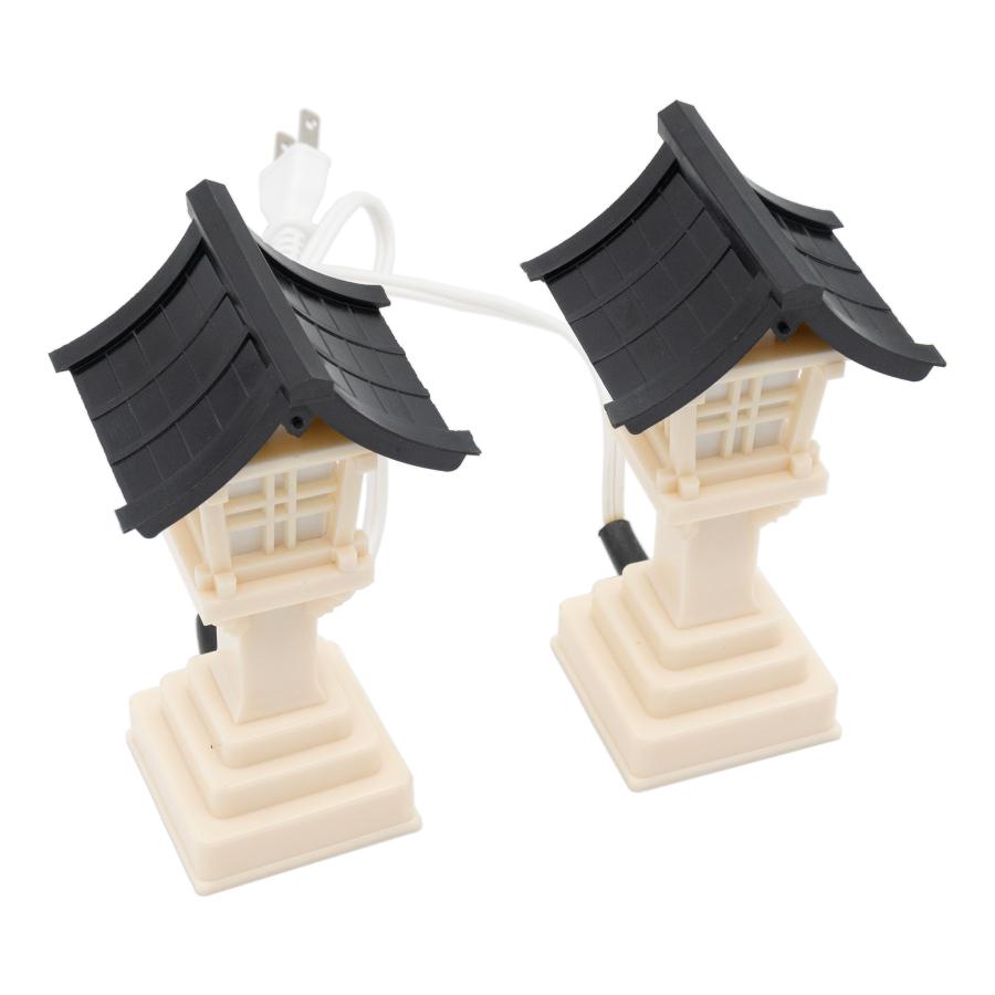 春日燈篭 神棚用 プラスチック製 一対 18cm 白 灯篭 灯籠 燈籠 神具 神社 寺院 寺社仏閣 神棚 屋内 コード式 コンセント式_2