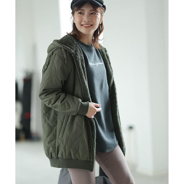 INUJIRUSHI キルト＆ボア フード付き ママブルゾン : 犬印本舗 公式