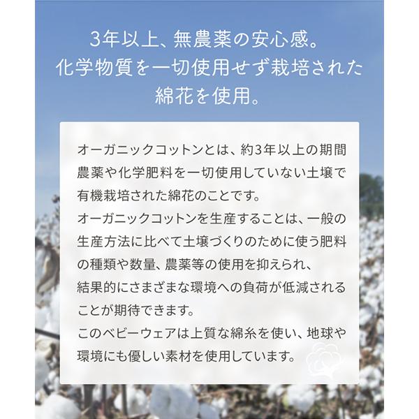 【メール便可】犬印本舗 ベビー 無地 オーガニックコットン コンビ肌着 赤ちゃん 新生児 肌着 下着 前開き 50 60 サイズ 長袖 ベージュ 綿100 日本製 スナップ｜inujirushi｜08