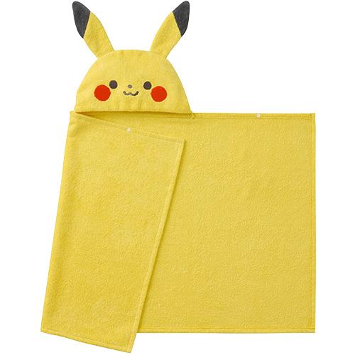 Pokemon（ポケモン） 爆買 モンポケ ピカチュウフード付きバスタオル