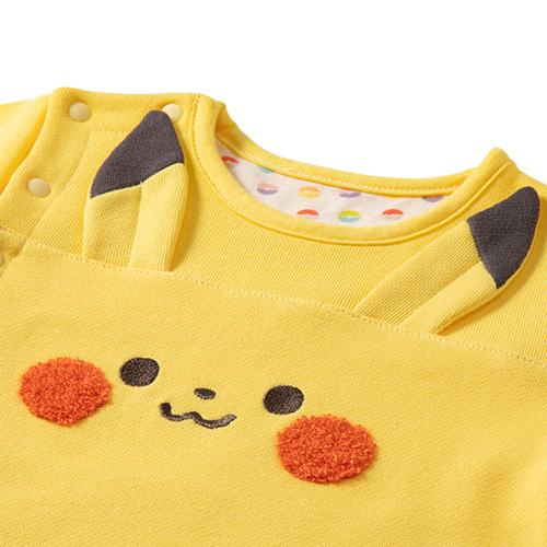 Pokemon（ポケモン） モンポケ 綿100％ ロンパース ピカチュウ 長袖 70